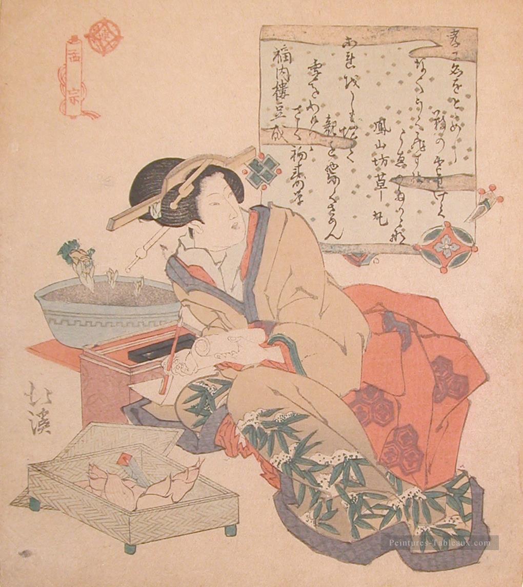 pousses de bambou 1880 Totoya Hokkei japonais Peintures à l'huile